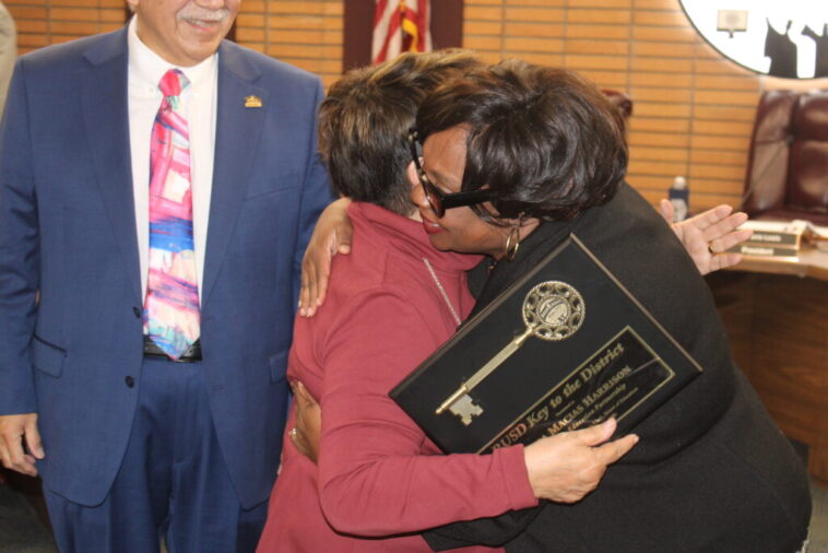 Gloria Macias Harrison Presented with Key to the Rialto Unified School District, Praises District and Shares Experiences as an Educator