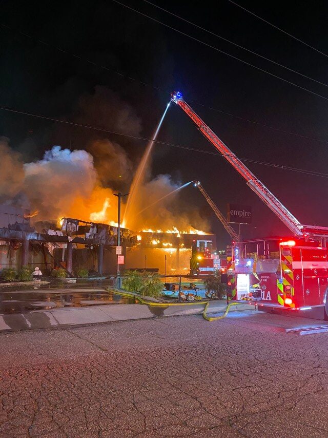 Two-Alarm Fire Ravages Through Inland Center Drive Building, No Injuries Reported