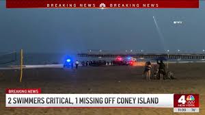 Two teens pulled from water off Coney Island in critical condition, man still missing