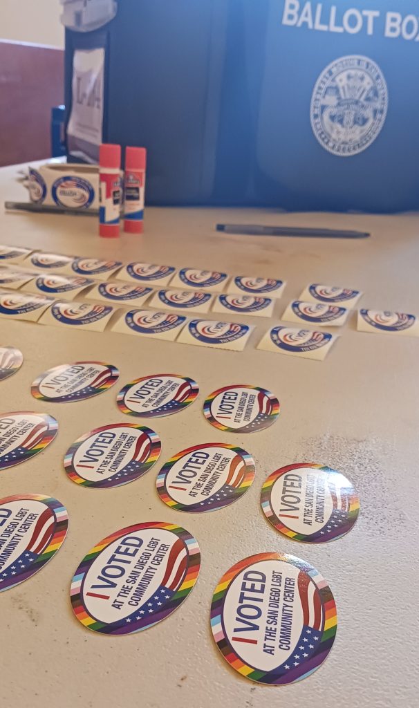 LGBT Center hosts voting Super Center with custom “I Voted” stickers