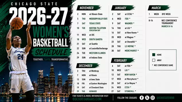 Chicago State Announces 2026-27 Women's Basketball Schedule Chicago State Announces 2026-27 Women's Basketball Schedule